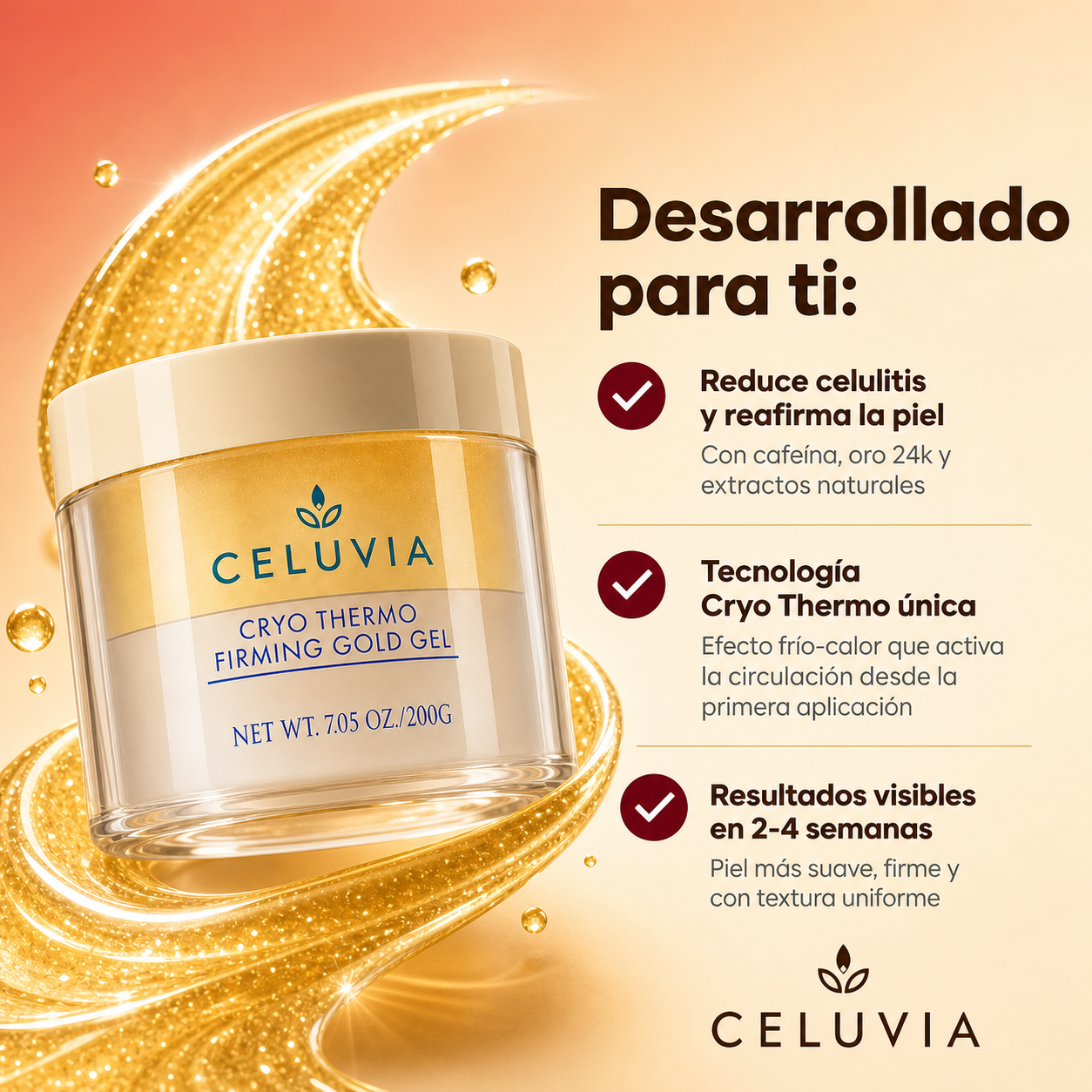Gel Gold anti-Celulitis reafirmante celuvia™
